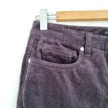 Load image into Gallery viewer, The White Company Corduroy Trousers UK 8 Dark Grey Slim Leg Ankle Zip Jeans