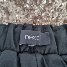 Load image into Gallery viewer, Next Sequin Trousers Gold Size 18 Joggers Side Stripe Lined Christmas Party