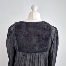 Load image into Gallery viewer, Zara Lurex Kaftan Dress Sparkly Sheer Midi Black Long Sleeves Party Boho Medium