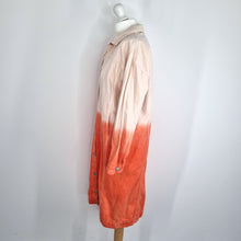 Load image into Gallery viewer, Jaded London Denim Coat Jacket Oversized Long Ombre Tie-Dye Orange Small Medium