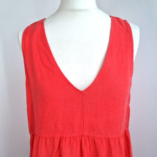 Load image into Gallery viewer, Cynthia Rowley Dress Sleeveless 100% Linen French Rose V-Neck Knee Length Smock
