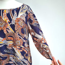 Load image into Gallery viewer, Monsoon Dress 100% Silk Tunic Paisley Print Pockets Party Shift Short Size 14