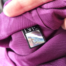 Load image into Gallery viewer, DVF 100% Silk Blouse Purple Diane Von Furstenberg Top Long Sleeves Elliman 6 8