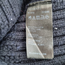 Load image into Gallery viewer, AllSaints Knitted Jumper Dress Large Navy Chunky Open Sides Tunic Vest Mouleon