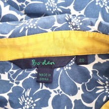 Load image into Gallery viewer, Boden Shirt Floral Print UK 20 Blue 100% Cotton Blouse Long Sleeves Button Down