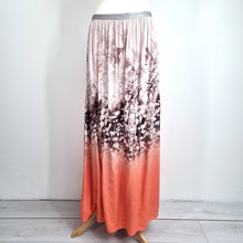 Load image into Gallery viewer, Mint Velvet Maxi Skirt Meadow Print Brown Coral Pleated Lined Party Viscose 12