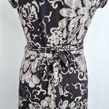 Load image into Gallery viewer, Lucky Brand Wrap Dress Jersey Large Floral Print Black Cotton Modal Casual Day