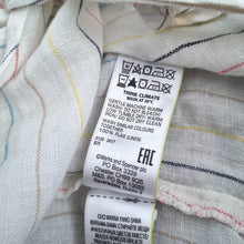 Load image into Gallery viewer, Marks & Spencer 100% Linen Top Knot UK 12 Cream Striped Blouse Summer Casual