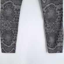 Load image into Gallery viewer, Whistles Skinny Jeans Snakeskin Print Grey Low Rise Stretch Animal Trousers 28