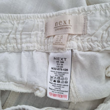 Load image into Gallery viewer, Next Cargo Harem Trousers UK 10 Cream Relaxed Fit Linen Blend Pockets Cuffed