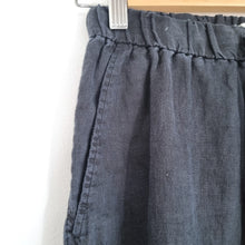 Load image into Gallery viewer, Arket Trousers 100% Linen XS Faded Black Pockets Wide Leg Relaxed High Rise
