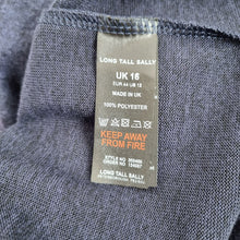 Load image into Gallery viewer, Long Tall Sally Trousers UK 16Soft Knit Wide Leg Flare Navy Blue Pull On Lounge