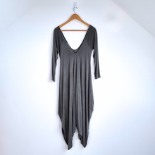 Load image into Gallery viewer, Made in Italy Harem Jumpsuit 10 12 Relaxed Grey Slouchy V Neck Romper Stretch