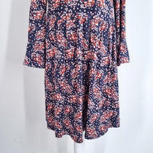 Load image into Gallery viewer, Boden Dress Jersey Pockets UK 8 Ditsy Floral Print Navy Long Sleeves Stretch