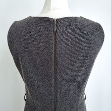 Load image into Gallery viewer, Jasper Conran Shift Dress Grey Textured UK 12 Sleeveless Work Office Tweed