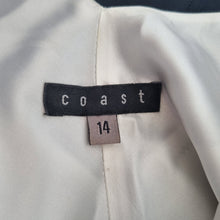 Load image into Gallery viewer, Cost Top Silk Cotton Blend Striped Black Off White Blouse Lined V Neck Party 14