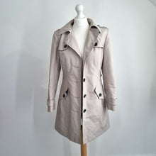 Load image into Gallery viewer, Marks & Spencer Trench Coat UK 10 Belted Pebble Beige Lined Jacket Pockets Work