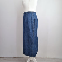 Load image into Gallery viewer, Vintage St Michael Skirt Denim 22 Fits 18 20 Midi Blue M&S 80s 90s Jeans Cotton