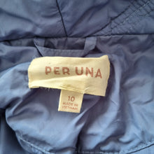 Load image into Gallery viewer, M&S Per Una Coat Puffer Belted Blue Quilted Longline Pockets Lined Nylon Size 10