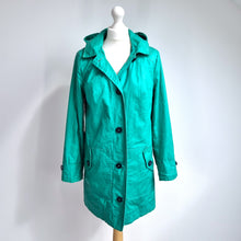 Load image into Gallery viewer, Per Una Stormwear Coat Rain Jacket M&S Jade Green Lined Waterproof Hooded 10