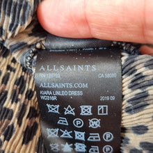 Load image into Gallery viewer, AllSaints Dress Leopard Print Tulle Kiara Linleo Party Long Sleeves Grunge Small