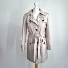 Load image into Gallery viewer, Marks & Spencer Trench Coat UK 10 Belted Pebble Beige Lined Jacket Pockets Work