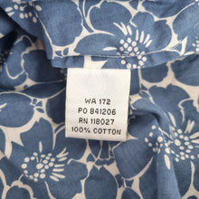 Load image into Gallery viewer, Boden Shirt Floral Print UK 20 Blue 100% Cotton Blouse Long Sleeves Button Down