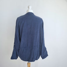 Load image into Gallery viewer, Jaeger Jacket Lightweight Navy Blue 100% Lyocell Summer Pockets Chambray 10