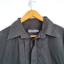 Load image into Gallery viewer, Reiss Mens Formal Shirt Black Cotton Large Smart Long Sleeve Button Double Cuff