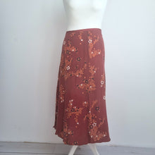 Load image into Gallery viewer, M&S Per Una Co-ord Midi Skirt Blouse Rust Brown Floral Print Set Occasion 20 22