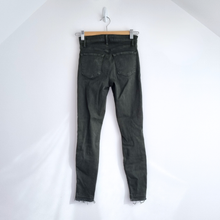 Load image into Gallery viewer, J Brand Skinny Jeans Khaki Green 23 XS Distressed Alana Ripped Mid Rise Stretch