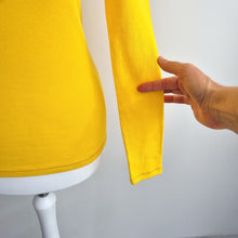 Load image into Gallery viewer, Vintage Benetton Polo Shirt Yellow Deadstock New Fitted Top Dagger Collar 6 8
