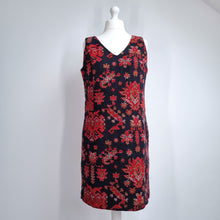 Load image into Gallery viewer, Laura Ashley Dress Tapestry Shift UK 16 Navy Red Paisley Lined Work Sleeveless