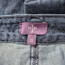 Load image into Gallery viewer, NYDJ Jeans Slim Straight Floral Jacquard Lift Tuck Dark Blue Mid Rise UK 16