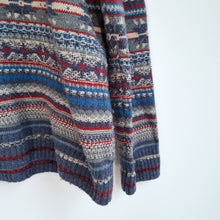 Load image into Gallery viewer, Mantaray Men's Jumper Fair Isle Pattern Wool Blend Chunky Knit Blue Pullover XL