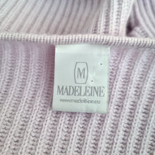 Load image into Gallery viewer, Madeleine 100% Cashmere Cardigan UK 8 Lilac Wrap Button Ribbed Knit 3/4 Sleeve