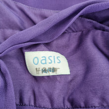 Load image into Gallery viewer, Oasis Top Y2K 100% Silk Purple 16 V Neck Lined Party Asymmetric Hem Cami Vintage