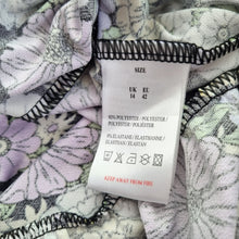 Load image into Gallery viewer, Blue Vanilla Midi Dress UK 14 Long Floral Print Lilac Yellow Buffet Boho Stretch