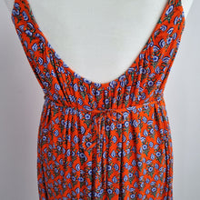 Load image into Gallery viewer, Boden Orange Floral Sundress UK 16 R Strappy Belted Summer Dress Beach Viscose