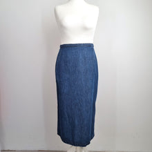 Load image into Gallery viewer, Vintage St Michael Skirt Denim 22 Fits 18 20 Midi Blue M&S 80s 90s Jeans Cotton