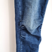 Load image into Gallery viewer, Melly&Co Denim Joggers Made in Italy Jeans Adjustable Dark Blue Stretch Large 12