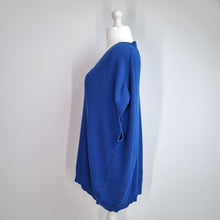 Load image into Gallery viewer, Live Unlimited Knitted Vest UK24 NEW Royal Blue 100% Cotton Tunic V Neck Chunky