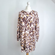 Load image into Gallery viewer, Oliver Bonas Jumper Dress UK 10 Leopard Print Knit Animal Mini Tunic Casual