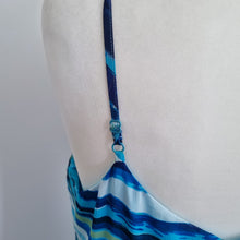 Load image into Gallery viewer, Per Una Maxi Dress 18 M&S Strappy Turquoise Blue Chiffon Lined Handkerchief