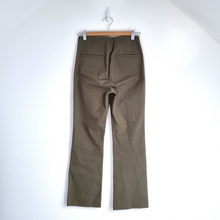 Load image into Gallery viewer, Arket Trousers Khaki Green Straight Cotton Blend High Rise Stretch Work UK 8