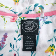 Load image into Gallery viewer, Laura Ashley Dressing Gown XL Floral Print Belted Robe Cotton Blend White Pocket