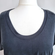 Load image into Gallery viewer, Next Scoop Neck T-Shirt UK 18 Dark Grey Ruched Back Stretch Casual Basic NEW