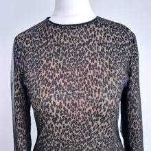 Load image into Gallery viewer, AllSaints Dress Leopard Print Tulle Kiara Linleo Party Long Sleeves Grunge Small