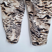 Load image into Gallery viewer, River Island Paperbag Trousers Size 18 Mixed Animal Prints High Rise Cotton Belt