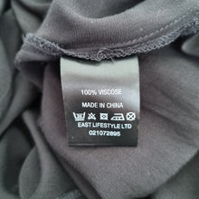 Load image into Gallery viewer, East Satin Maxi Skirt Black UK 18 Panelled Scalloped Hem Fit & Flare Viscose